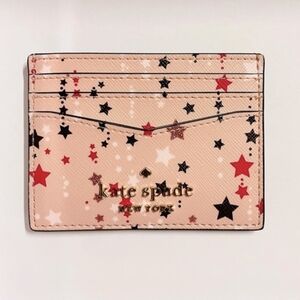 NWT Kate Spade Pink Twinkle Starry Slim Card Holder